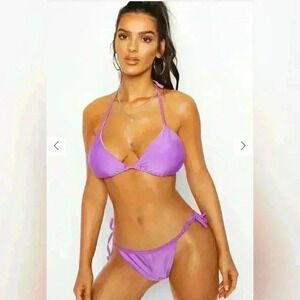 Boohoo NWT Basic Triangle Bikini Size 12